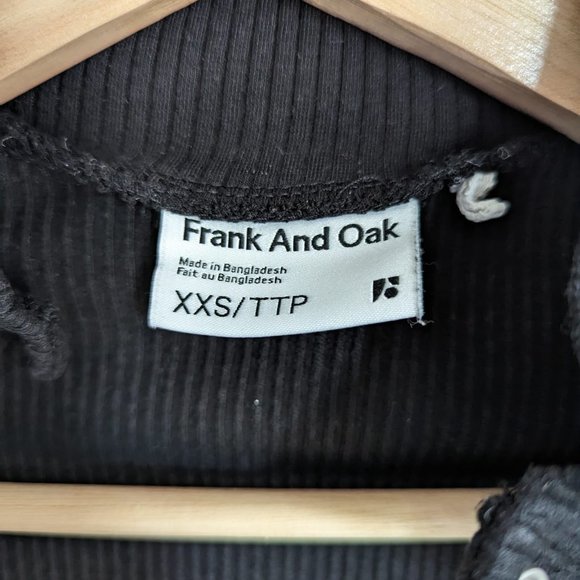 Frank & Oak Black long sleeve button top - Picture 3 of 3